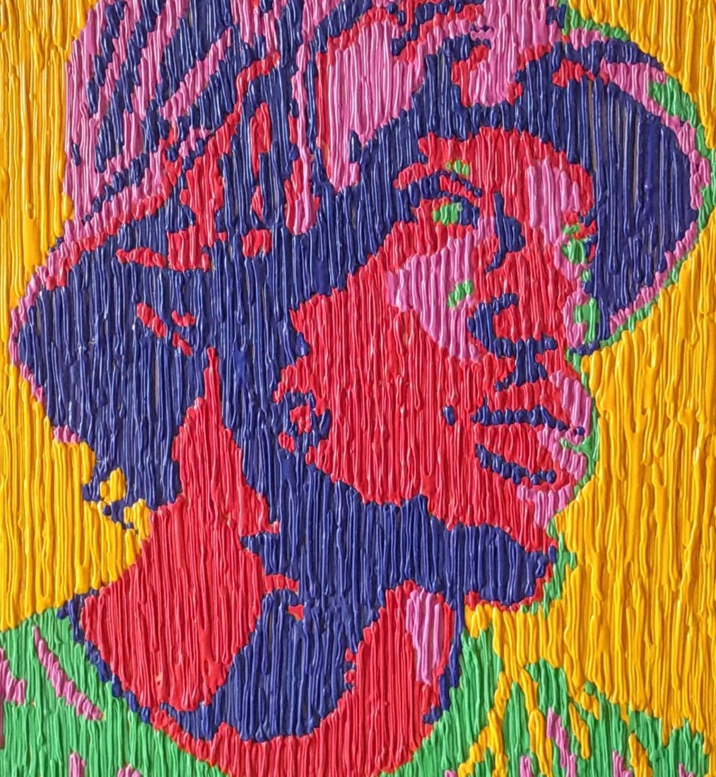 Bello Adedoyin, Guy in Hat - 21st Century, Contemporary, Figurative Portrait, Acrylic Drip, Men, - 3