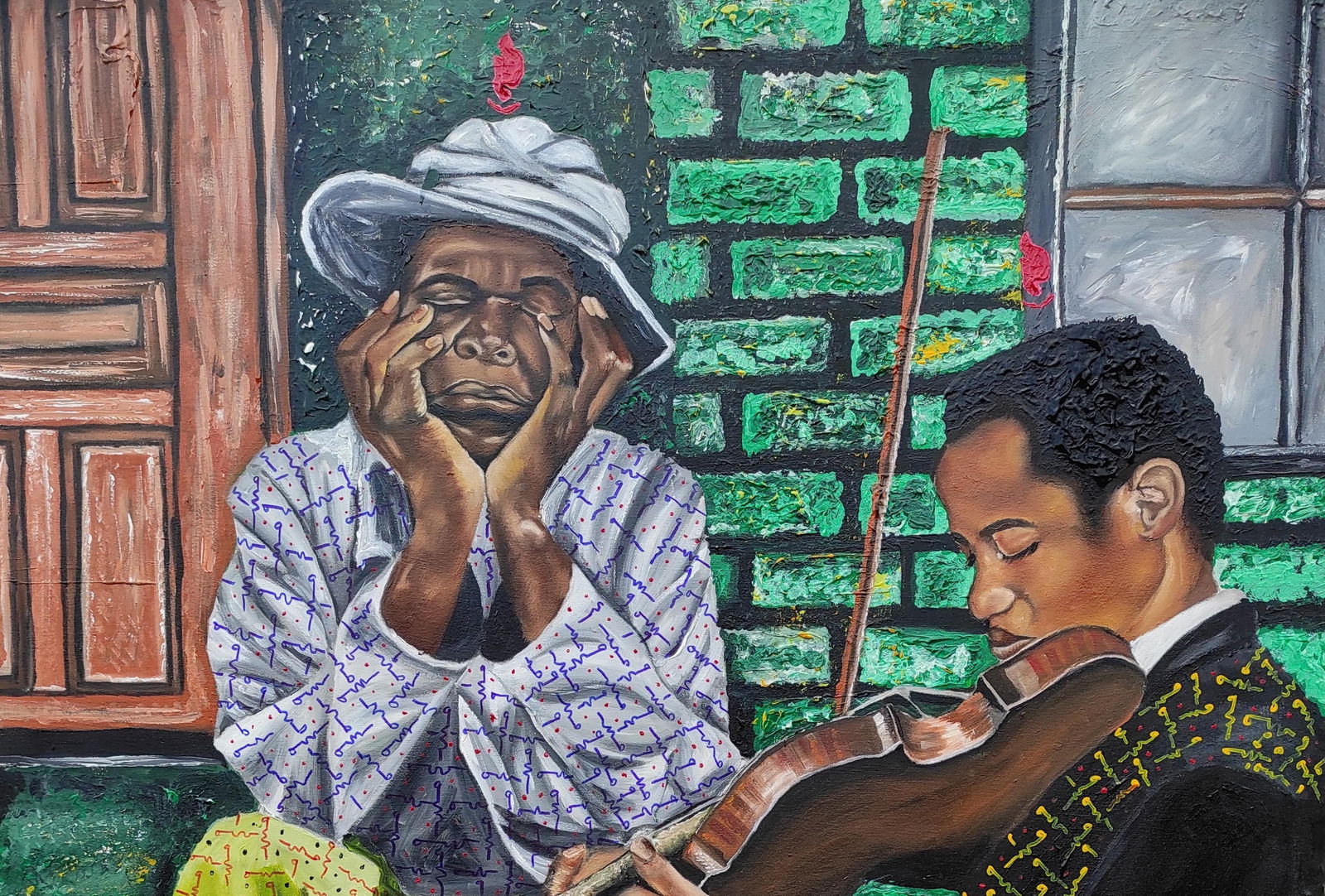 Olaosun Oluwapelumi, Absence of Noise, Solace in Music -21st Century, Contemporary, Figurative, Cat, - 2