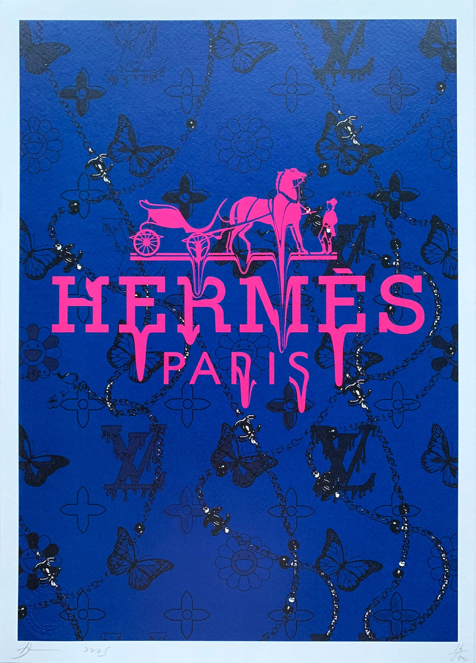 Death NYC Hermes: Title:Death NYC HermesDate/Period:21st CenturyMaterials:Giclee on Fine art 300 gsm paperSize:17 3/4 x 12 1/2 inchesDescription:Artist: Death NYC, limited edition giclee on paper, out of eddition of