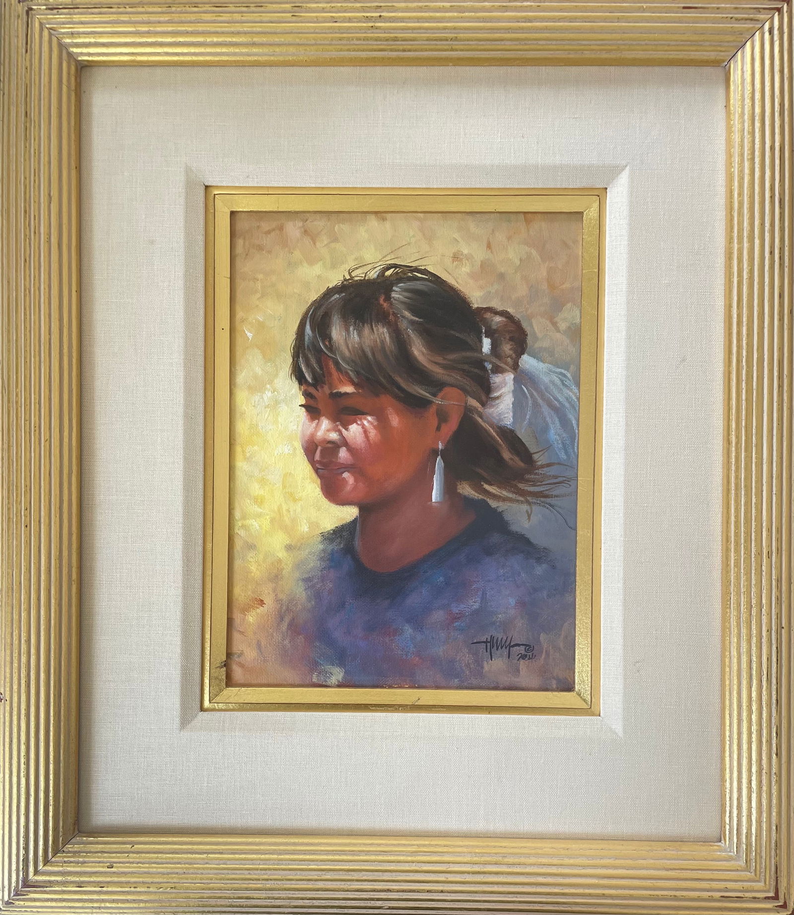 Navajo Princess: Title:Navajo PrincessDescription:Keith Huey, an artist known for his dedication to constant study and pushing his artistic potential, has created a painting titled "Navajo Princess". This artwork is