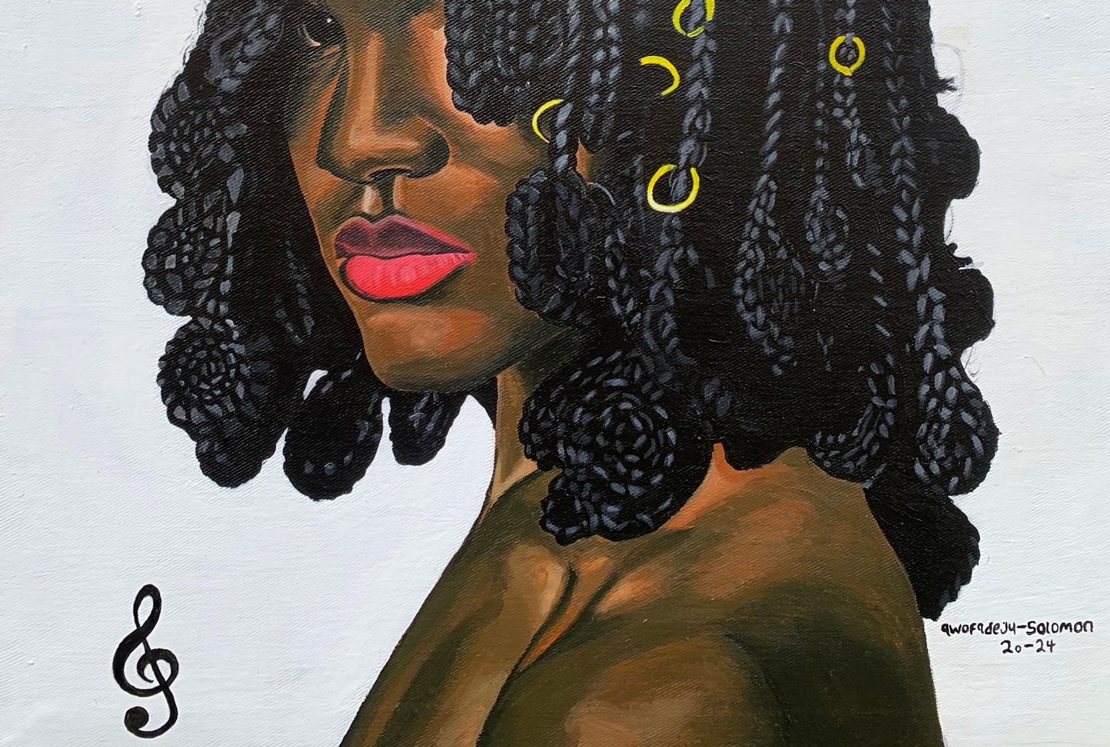 Awofadeju Solomon, Never Back Down - 21st Century, Contemporary, Figurative Portrait, Women, Africa, - 6