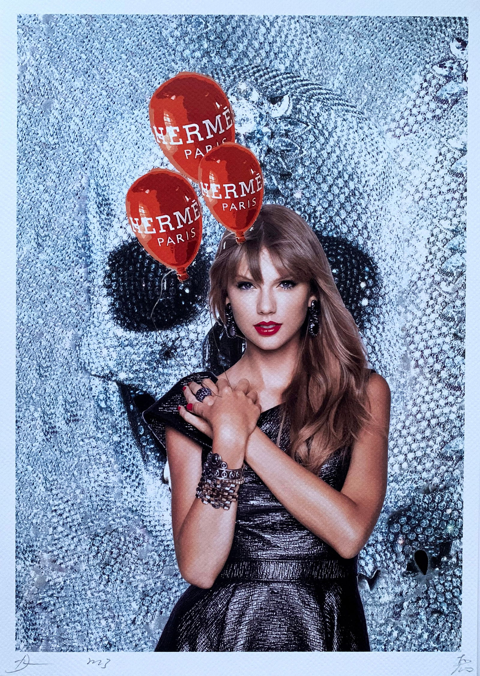 Death NYC Taylor Swift Damien Hirst: Title:Death NYC Taylor Swift Damien Hirst Date/Period:21st CenturyMaterials:Giclee on Fine art 300 gsm paperSize:17 3/4 x 12 1/2 inchesDescription:Artist: Death NYC, limited edition giclee on paper,