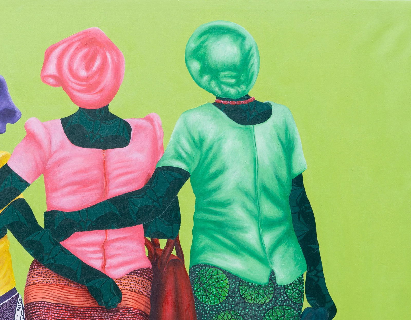 Oluwafemi Afolabi, Good Woman - 21st Century, Contemporary, Figurative, Women on African Fabric, - 13