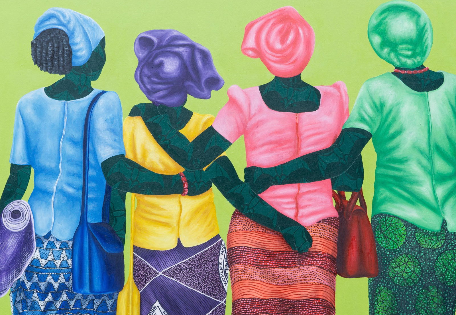 Oluwafemi Afolabi, Good Woman - 21st Century, Contemporary, Figurative, Women on African Fabric, - 4