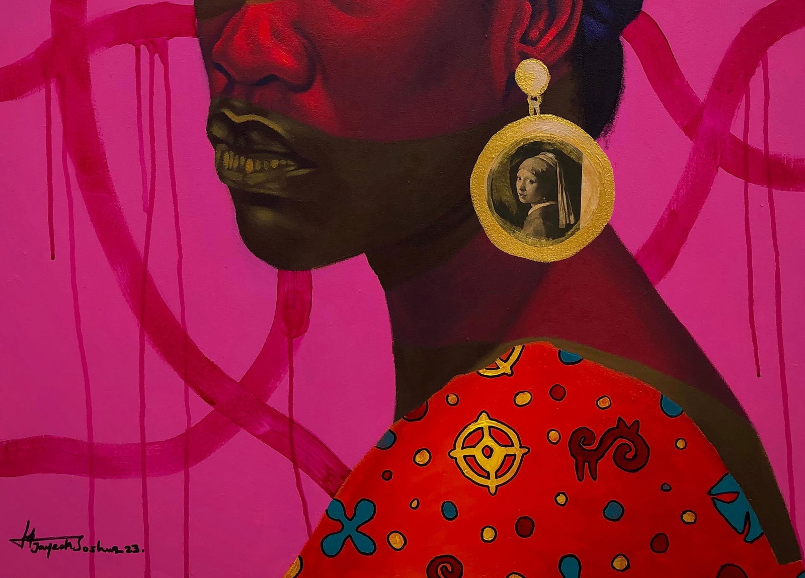 Jayeola Joshua, Lady in Pearl -21st Century, Contemporary, Figurative Portrait, Women, Beautiful, - 2