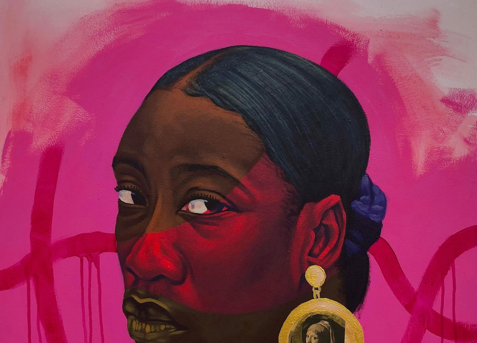 Jayeola Joshua, Lady in Pearl -21st Century, Contemporary, Figurative Portrait, Women, Beautiful, - 5