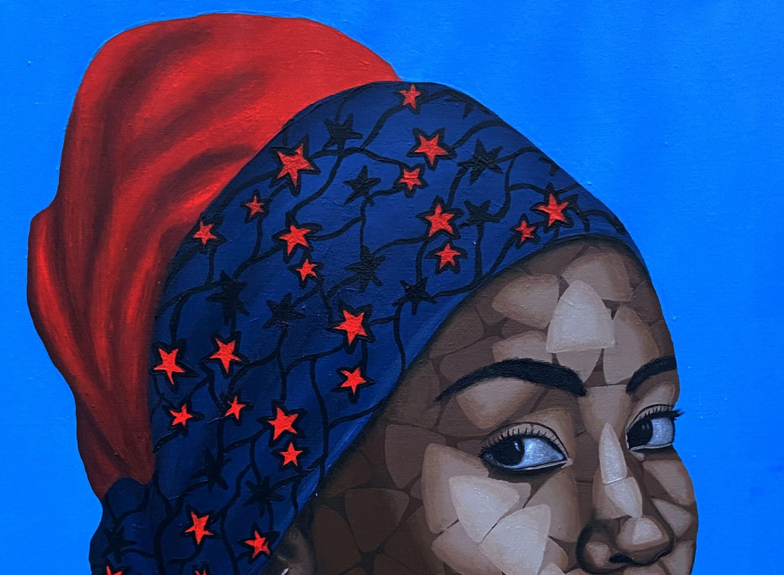 Oyeleye Feranmi, Girl in Her Cultural Bead 3 - 21st Century, Contemporary, Figurative, Woman, 2024 - 9