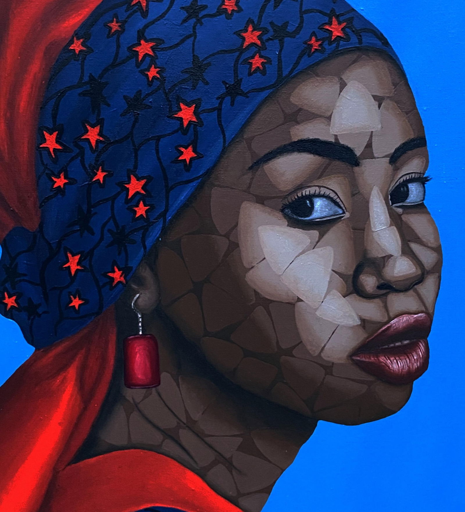 Oyeleye Feranmi, Girl in Her Cultural Bead 3 - 21st Century, Contemporary, Figurative, Woman, 2024 - 11