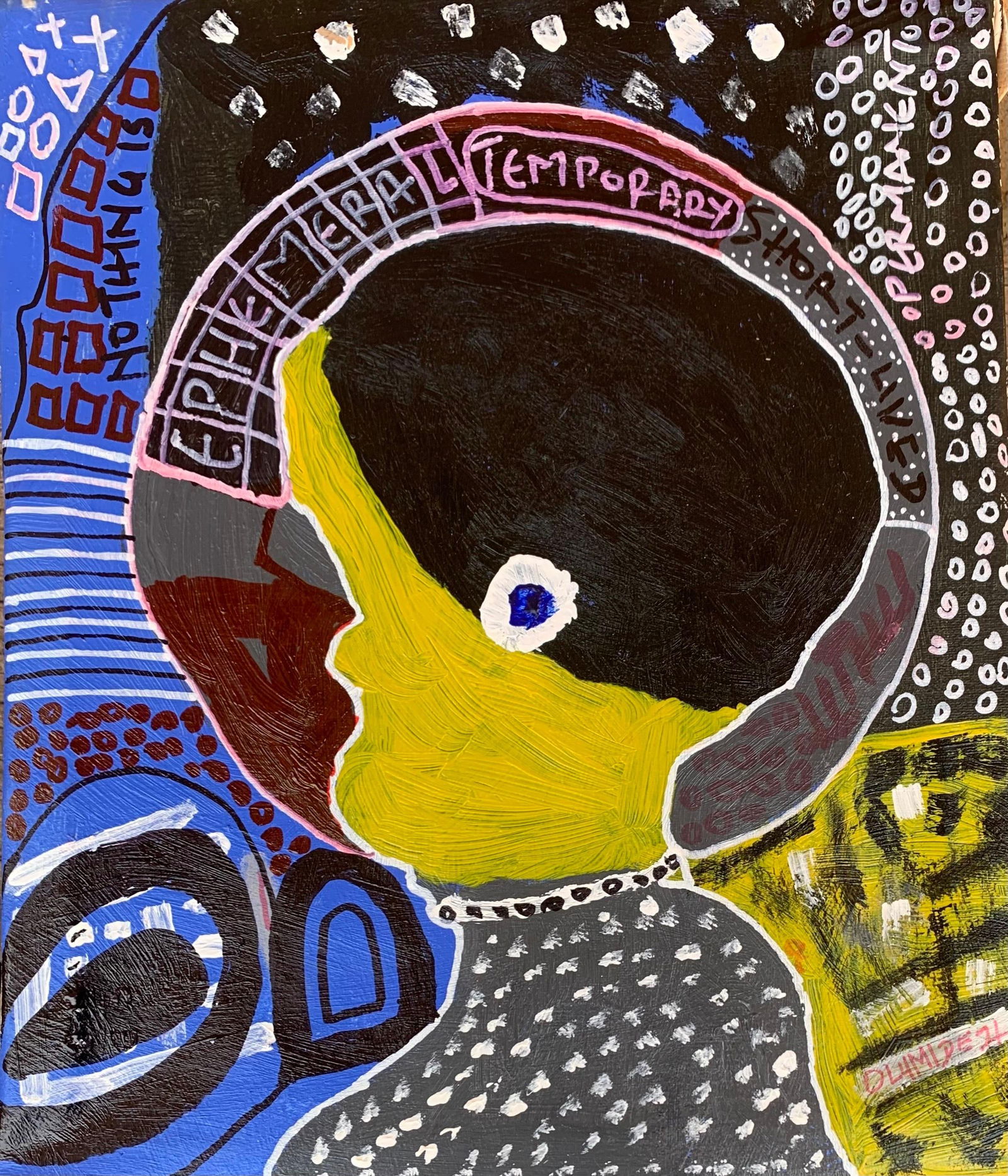 Olumide Ajayi, Ephemeral - 21st Century, Contemporary, Abstract, Miniature, Emotions, Colors, 2024: Creator: Olumide Ajayi (1996, Nigerian) Creation Year: 2024 Dimensions: Height: 12 in (30.48 cm)Width: 10 in (25.4 cm)Depth: 1 in (2.54 cm) Medium: Canvas,Ink,Acrylic Movement & Style: Abstract