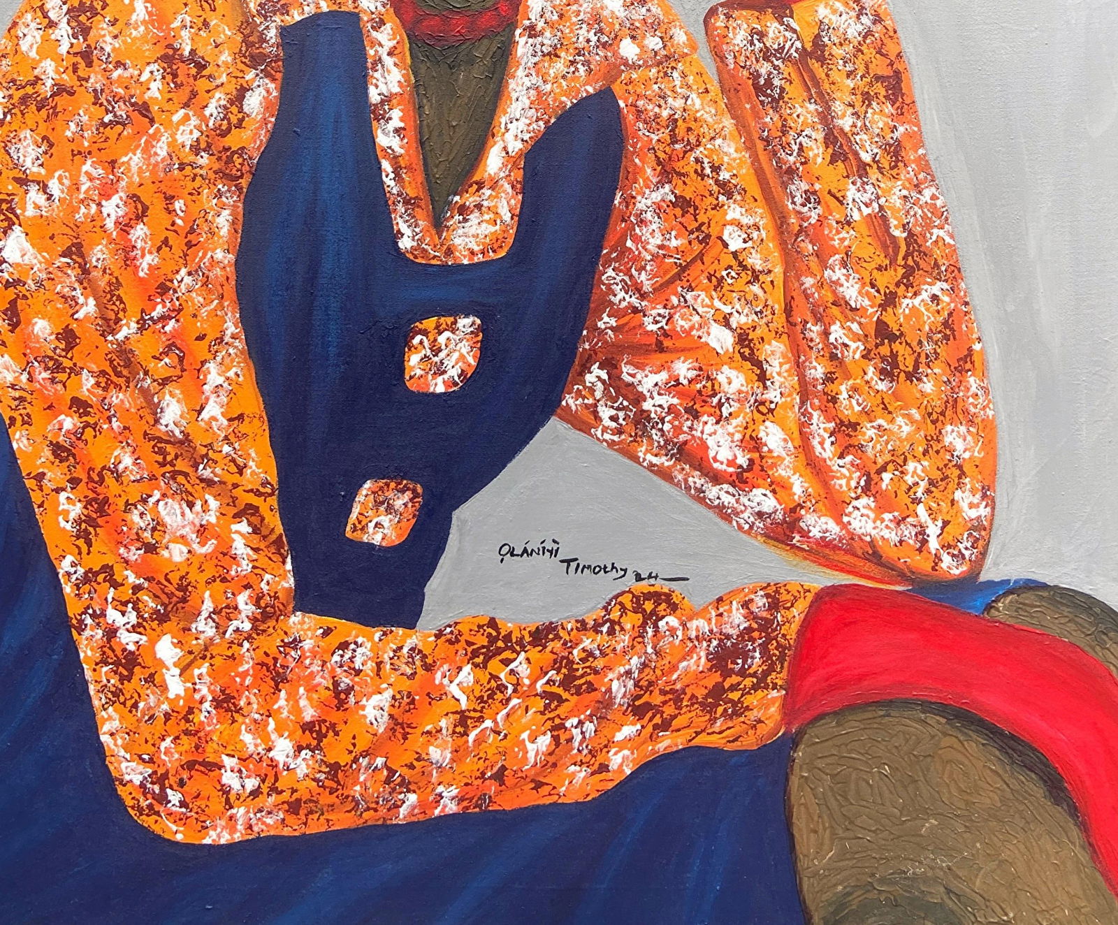 Olaniyi Timothy, While I Wait 1 - 21st Century, Contemporary, Figurative, Portrait, Women, Love, - 2