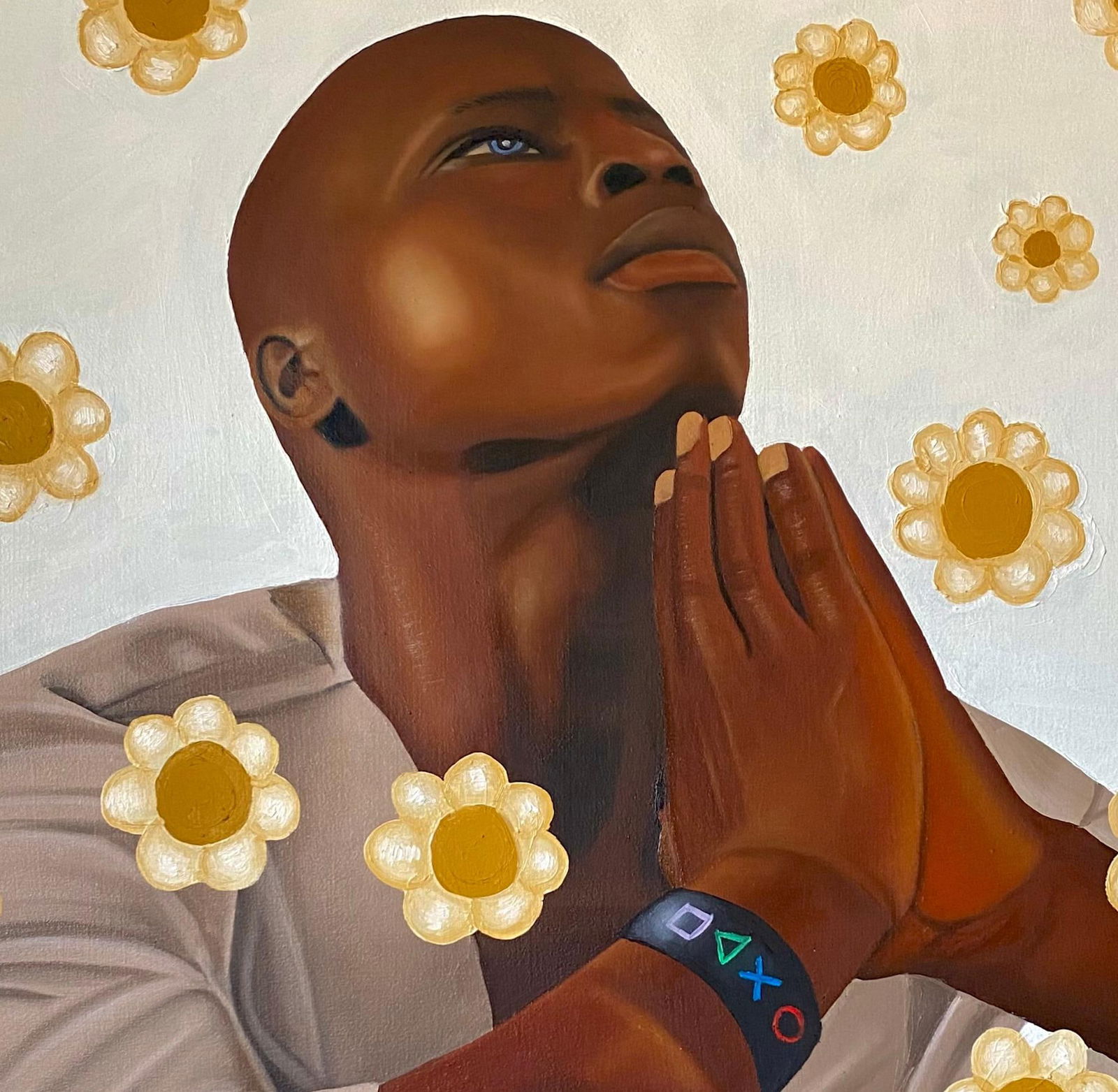 Tolulope Adigbo, Psalm 121 -21st Century Contemporary, Figurative Portrait, Religious, Floral, 2024 - 13