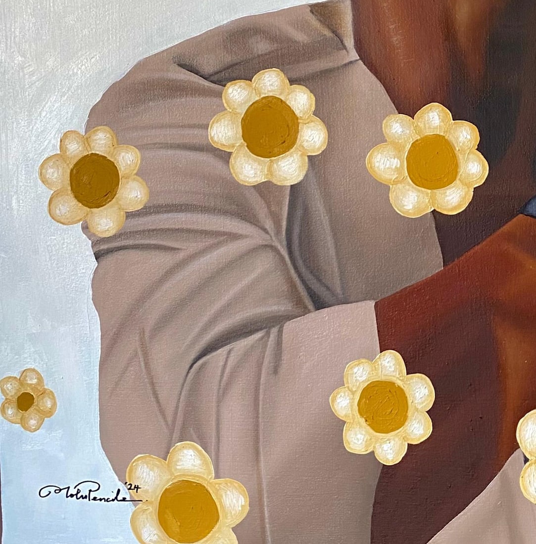 Tolulope Adigbo, Psalm 121 -21st Century Contemporary, Figurative Portrait, Religious, Floral, 2024 - 6