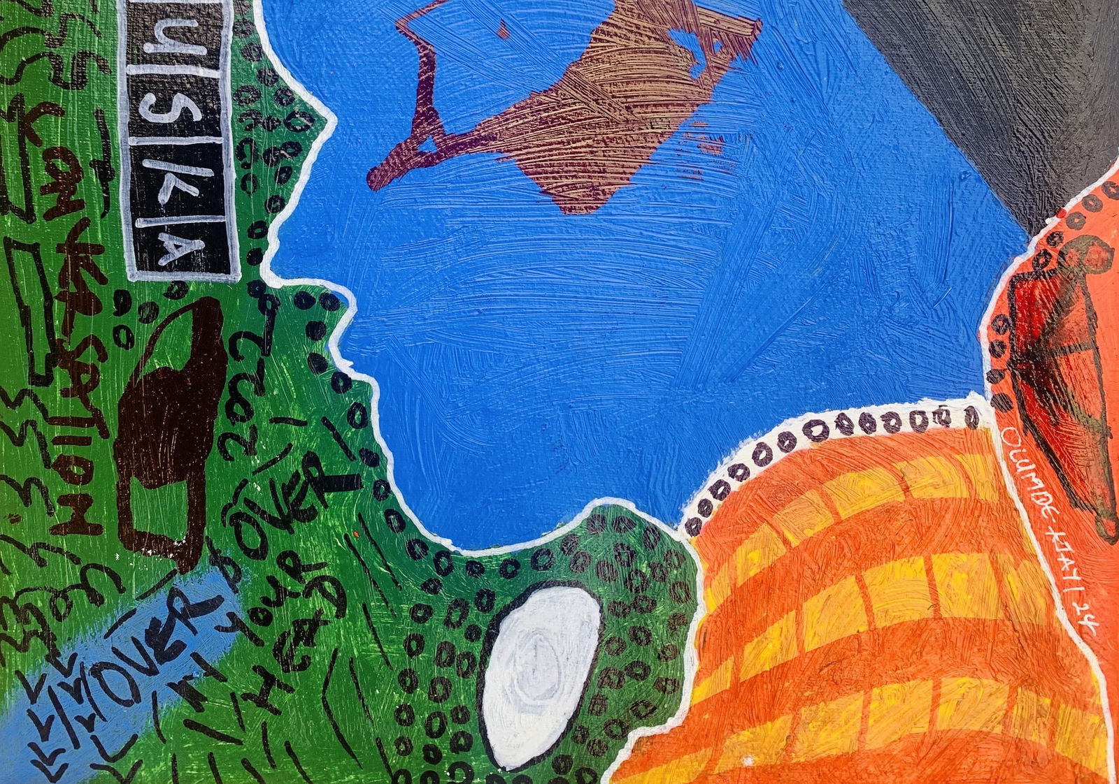 Olumide Ajayi, Jouska -21st Century, Contemporary, Abstract, Miniature, Emotions, Africa Colors, - 2