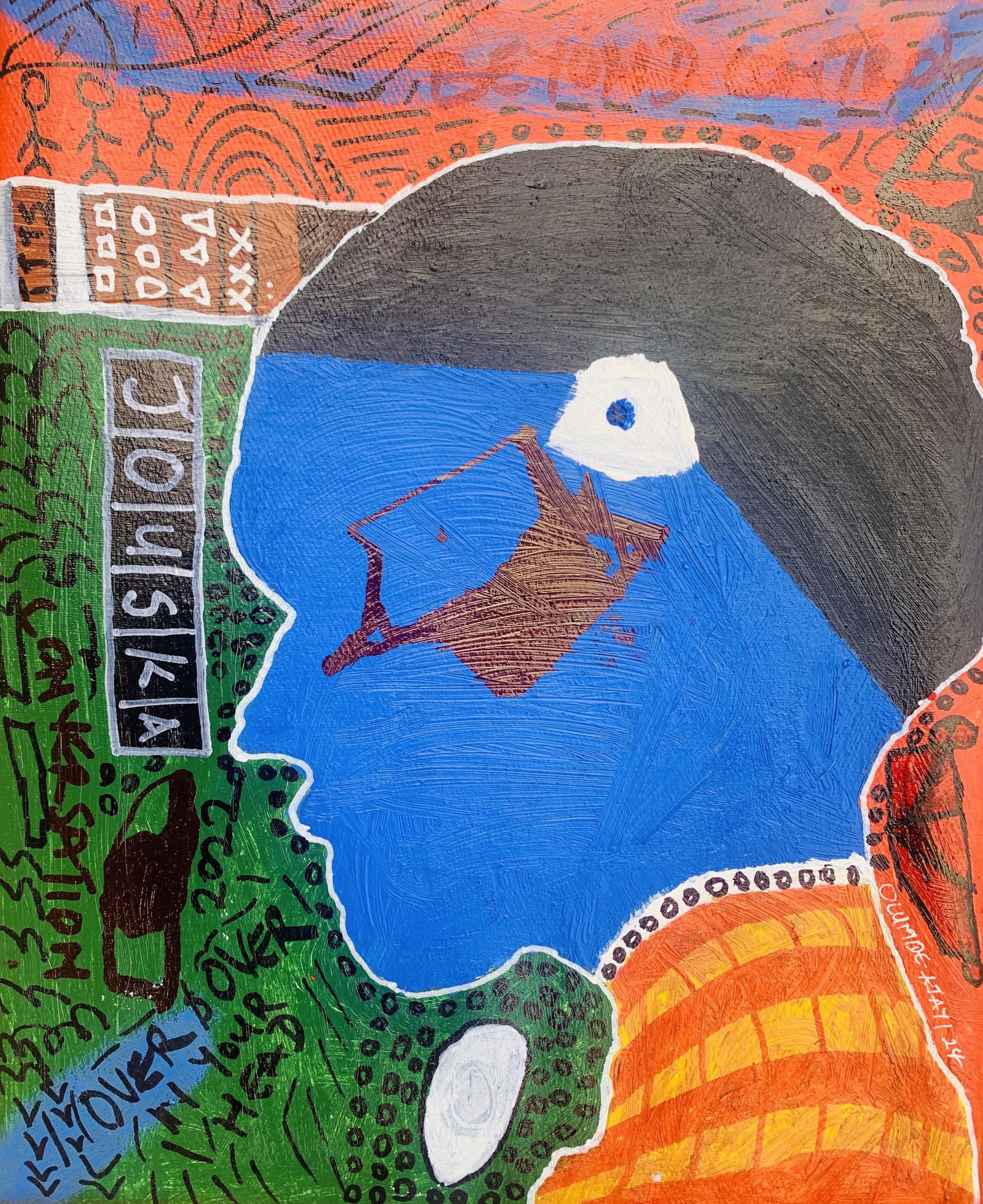 Olumide Ajayi, Jouska -21st Century, Contemporary, Abstract, Miniature, Emotions, Africa Colors, - 4