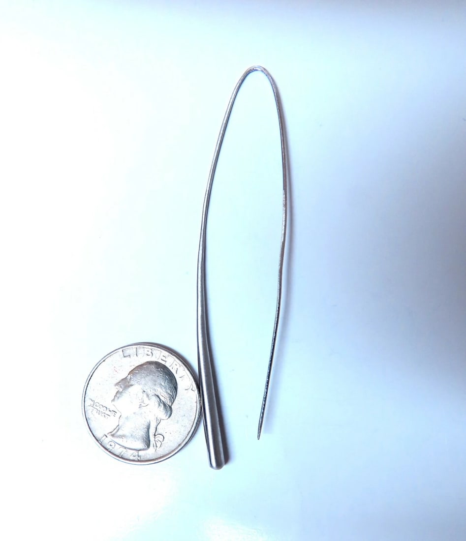 14Kt Gold Solid Satin Tubular Slip Lobe Wire Earrings Gothic Revisit** - 4