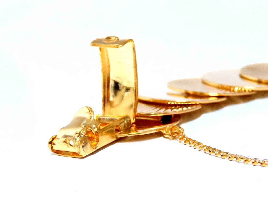 Vintage Circular Disc & Ray Link Bracelet 14kt Gold** - 9