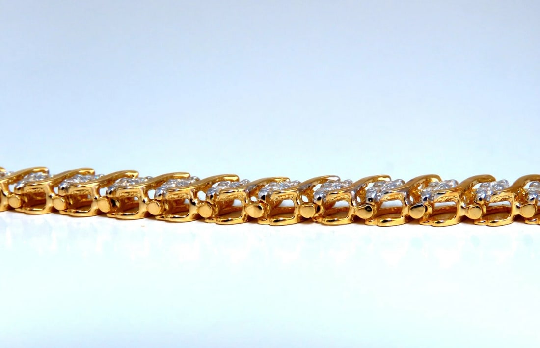 3.00 natural diamonds S Link Tennis Bracelet 14kt** - 7