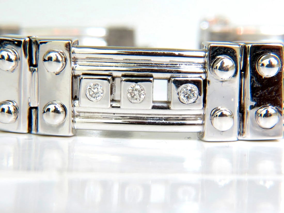 Mens Studded Gothic Deco Sliding Diamonds Box Bead Deco Channel Bracelet 14kt** - 10