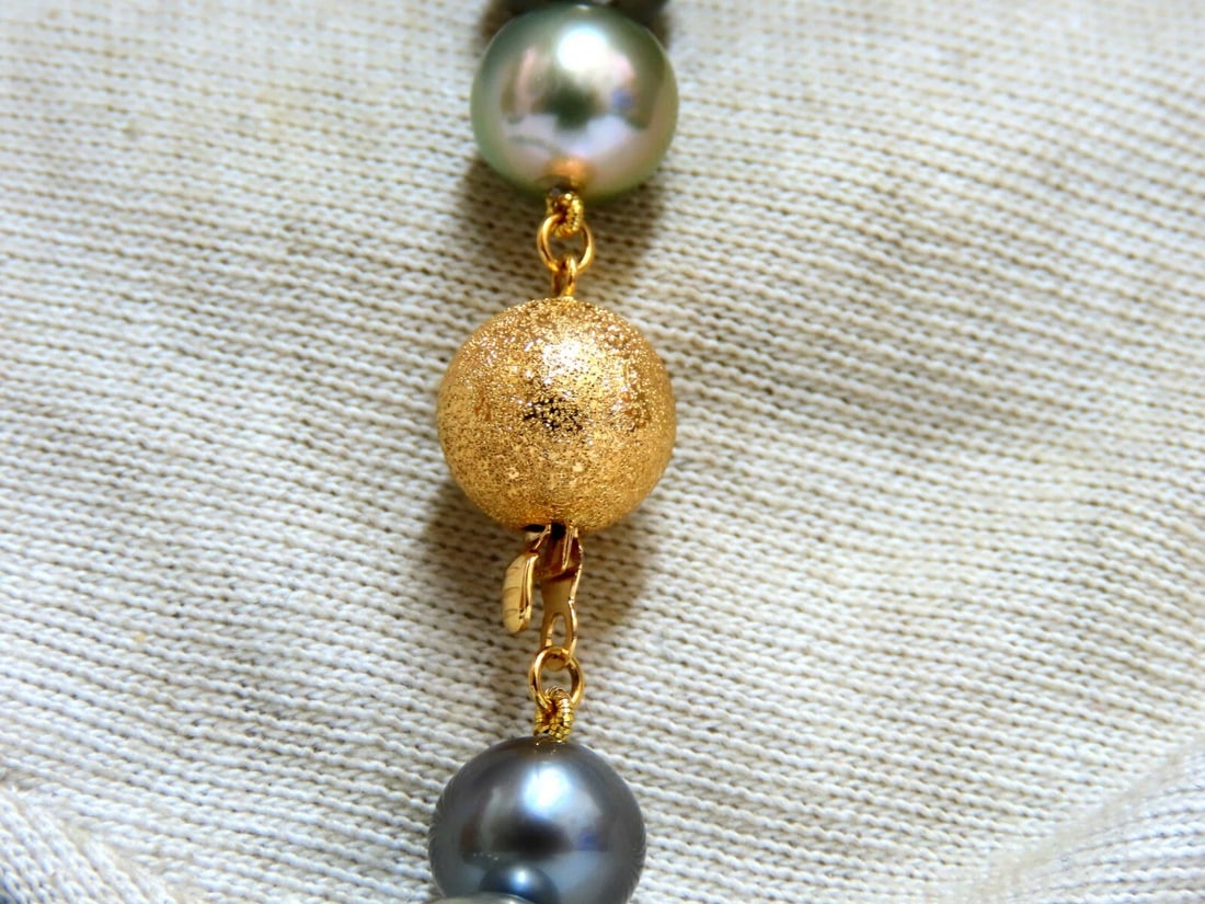 GIA certified Natural Multicolor Tahitian Saltwater Pearls necklace 12.7m 14k** - 5