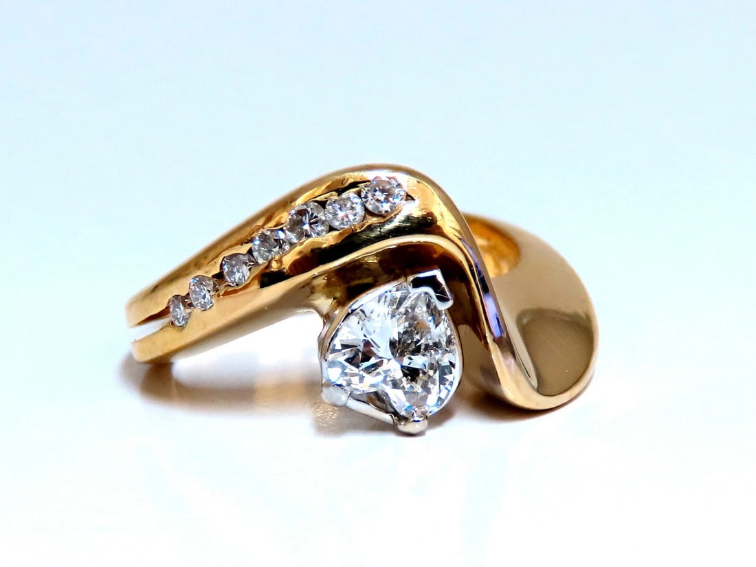 GIA certified .61ct Natural Heart Diamond Ring 14kt Classic G/I1** - 4