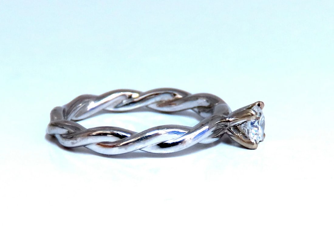 GIA certified .32ct Round Natural Diamond Ring 14kt Classic D/si1 Braid** - 5