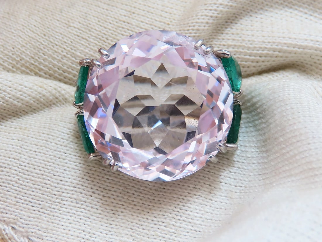 GIA Certified 39.68ct Lab Sapphire Ring Platinum - 6