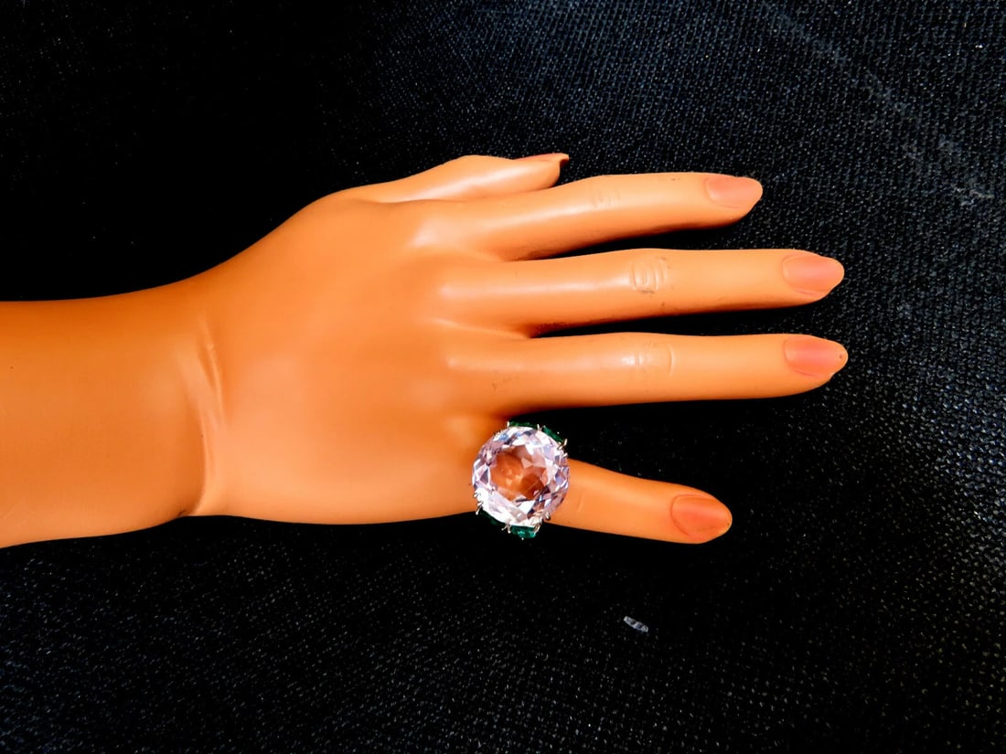 GIA Certified 39.68ct Lab Sapphire Ring Platinum - 8