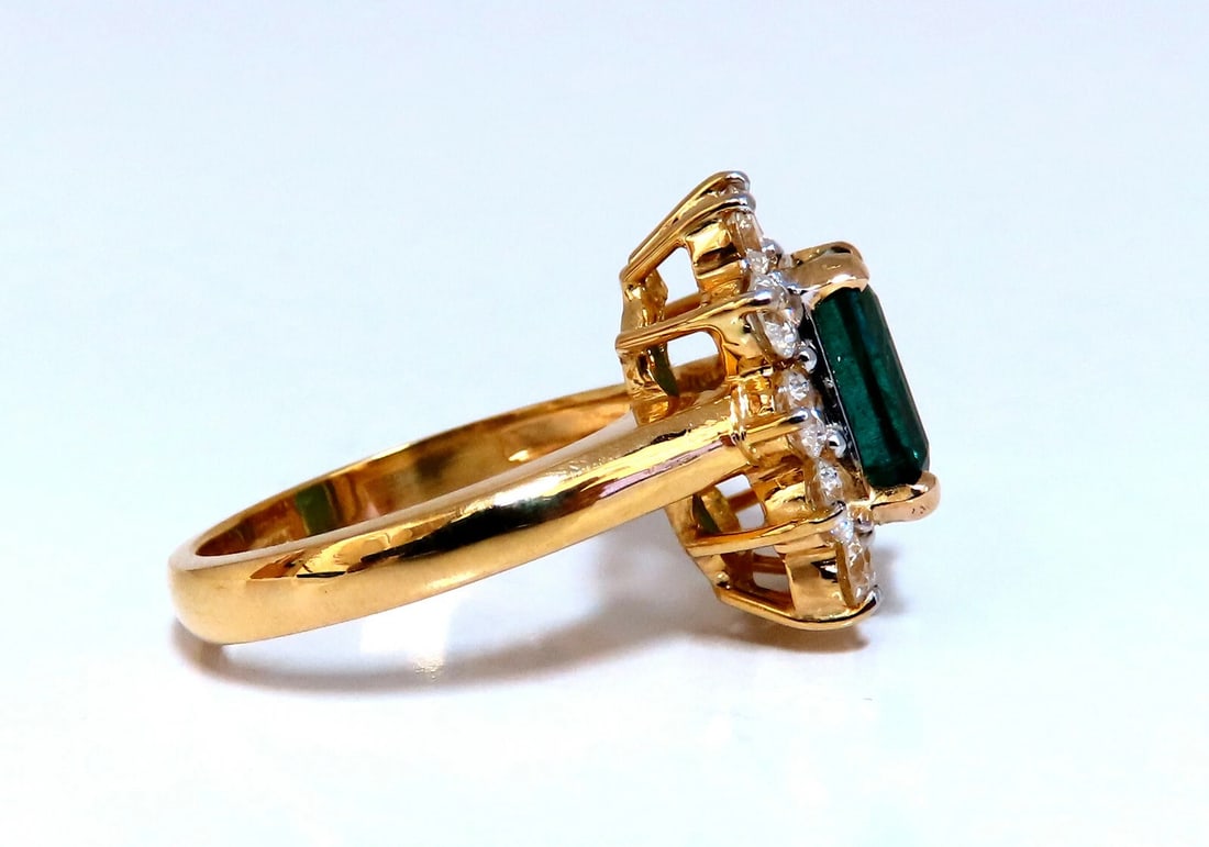 GIA Certified: 3.72ct Natural Emerald Diamonds Ring 14kt (F2) - 3