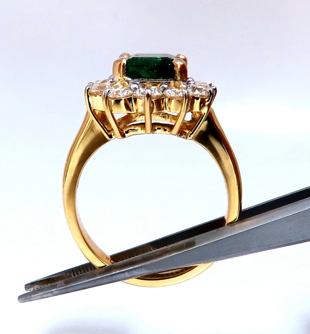 GIA Certified: 3.72ct Natural Emerald Diamonds Ring 14kt (F2) - 4