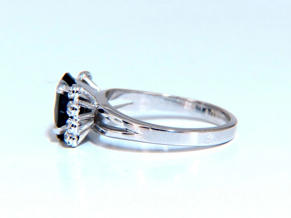 GIA Certified 1.89ct Sapphire Diamonds Ring 14kt No Heat - 3