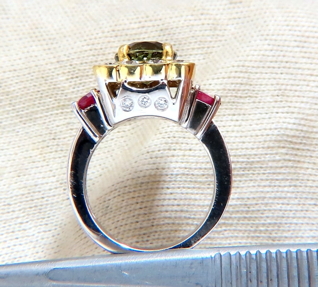 GIA Certified 3.48 carat natural color change alexandrite Ruby diamond ring - 7