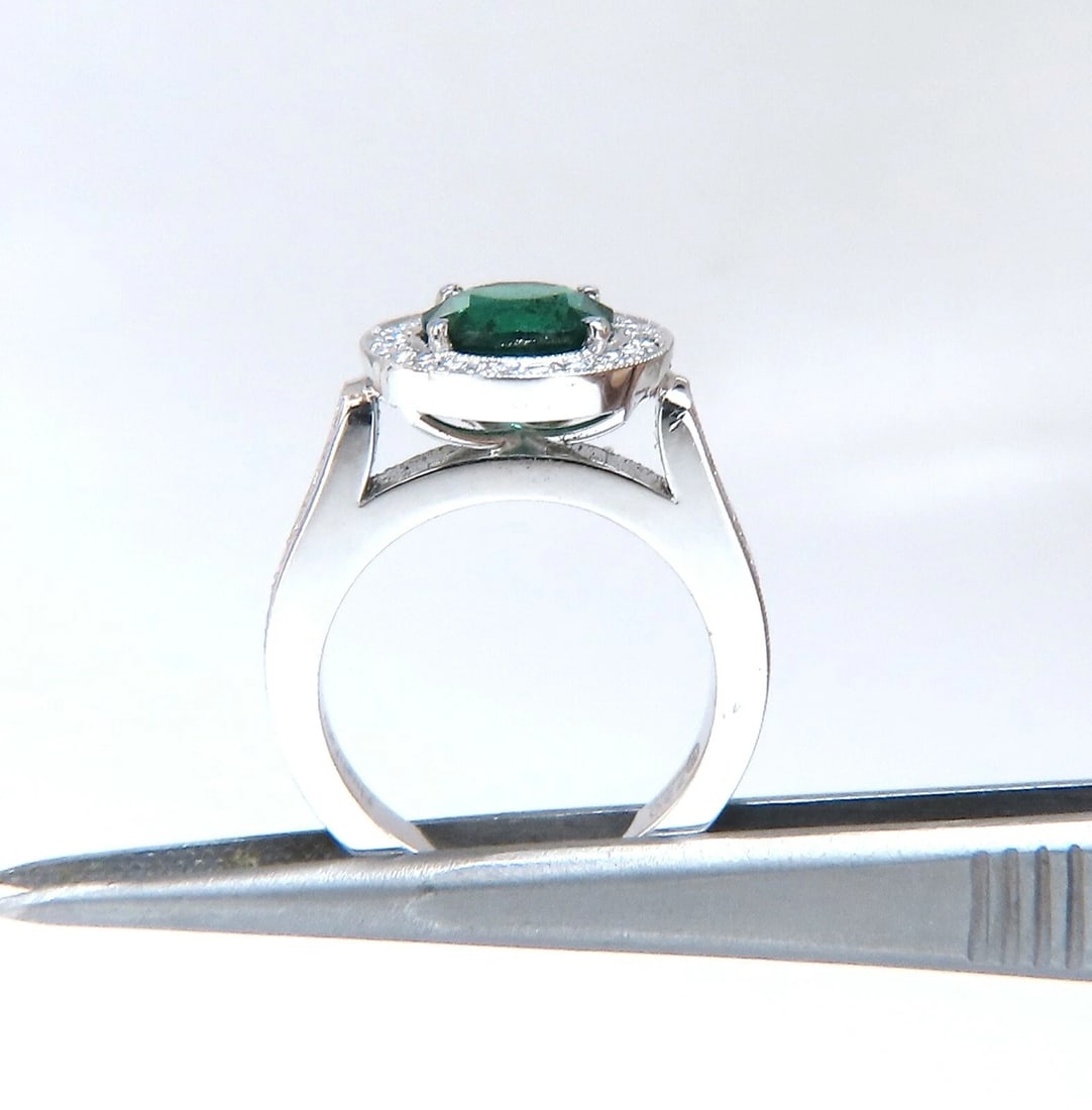 GIA Certified: 1.62ct Natural Emerald Diamonds Ring 14kt (F1) - 4