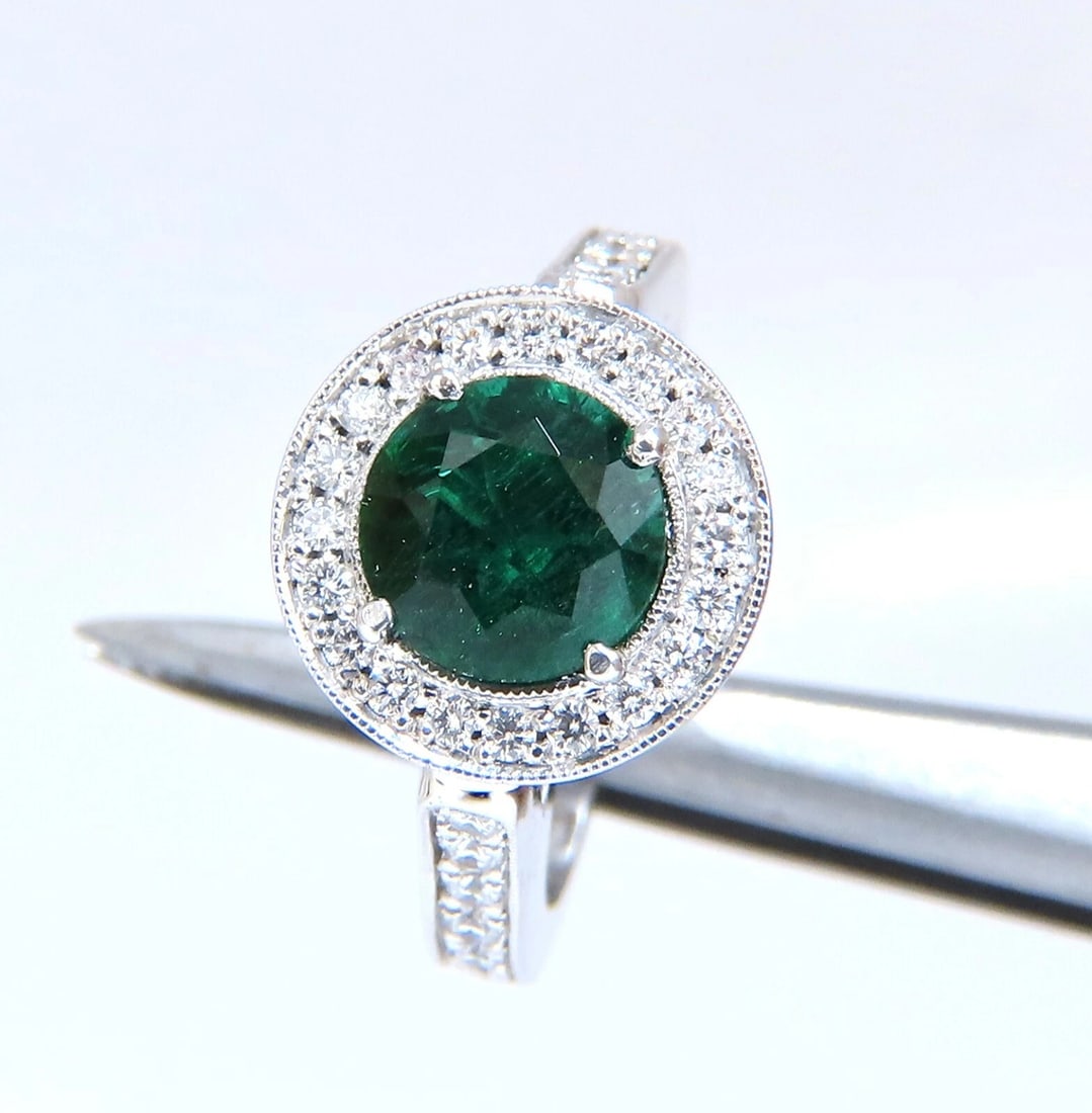 GIA Certified: 1.62ct Natural Emerald Diamonds Ring 14kt (F1) - 5