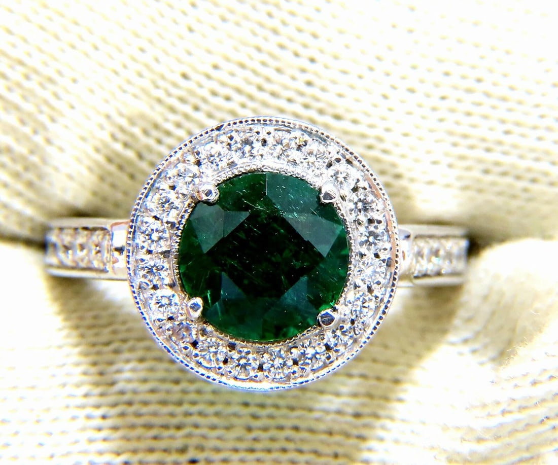 GIA Certified: 1.62ct Natural Emerald Diamonds Ring 14kt (F1) - 6