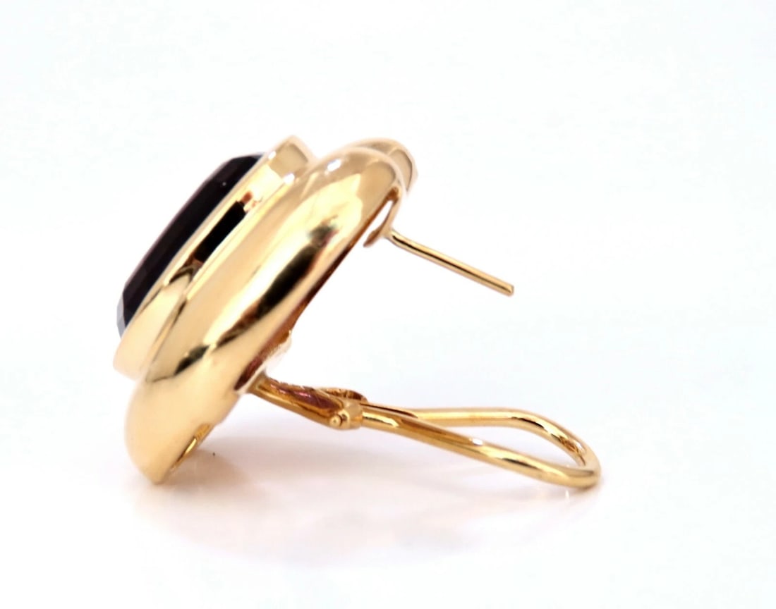 34ct natural oval purple amethyst clip earrings 14kt** - 4