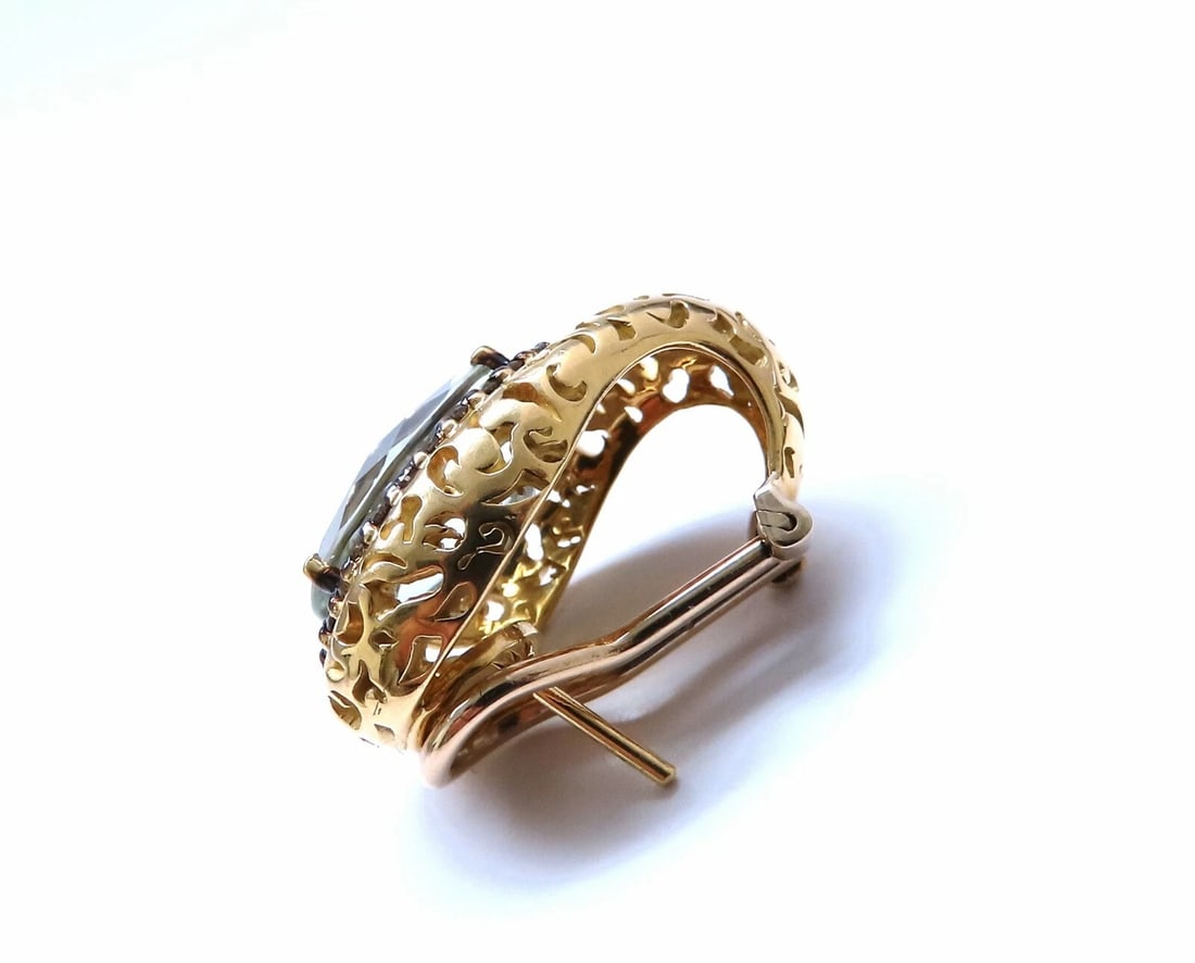 26ct natural green amethyst fancy colored diamond earrings 18kt Gold Garavelli** - 3