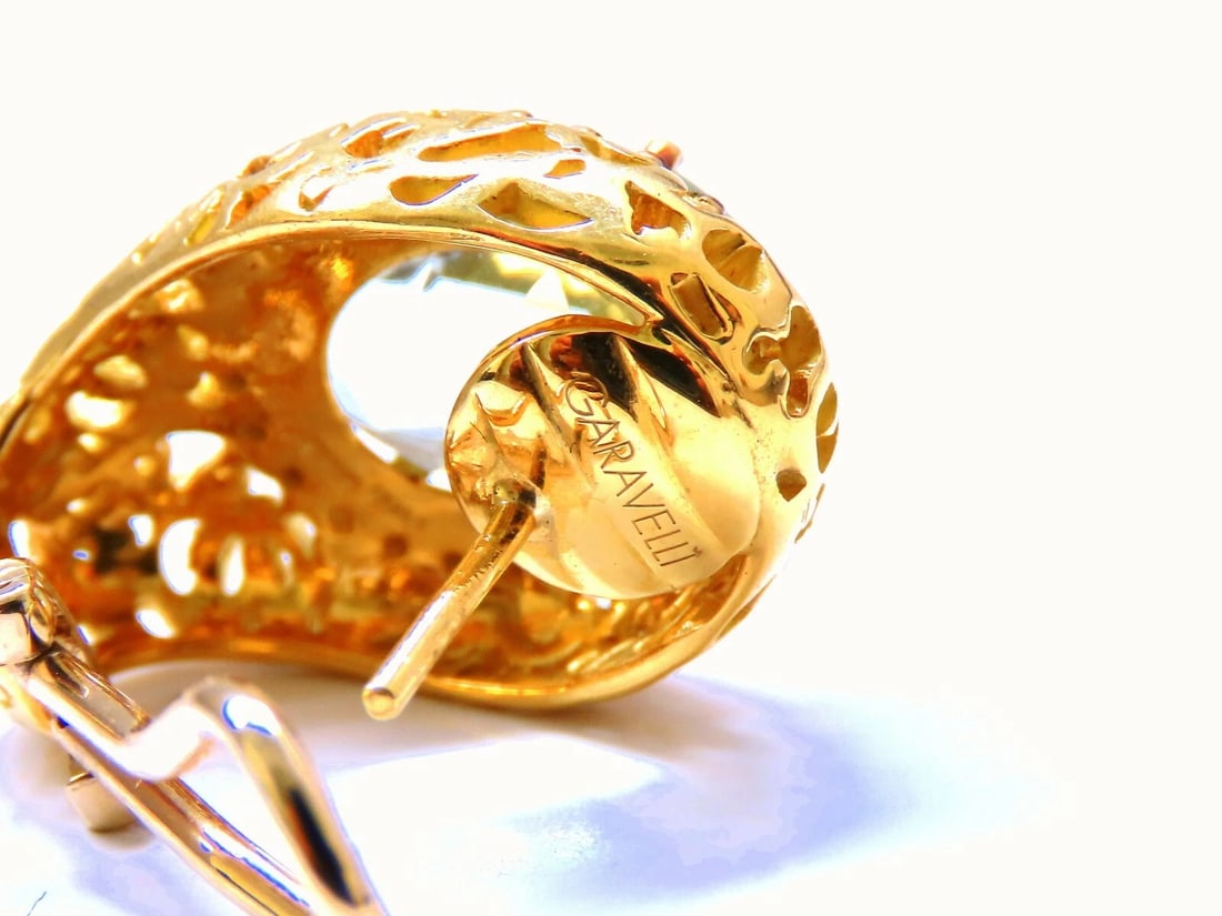 26ct natural green amethyst fancy colored diamond earrings 18kt Gold Garavelli** - 4