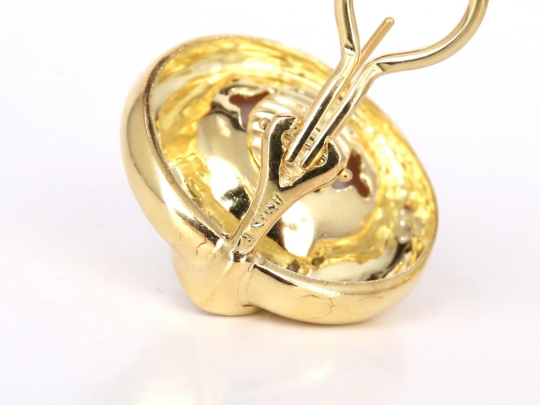 16.4mm Mabe Pearls .80ct Diamonds Clip Earrings 18kt Gold** - 5