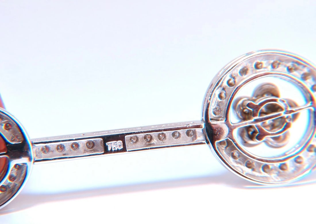 2.30ct natural diamonds cluster bar stud earrings 18kt gold** - 5