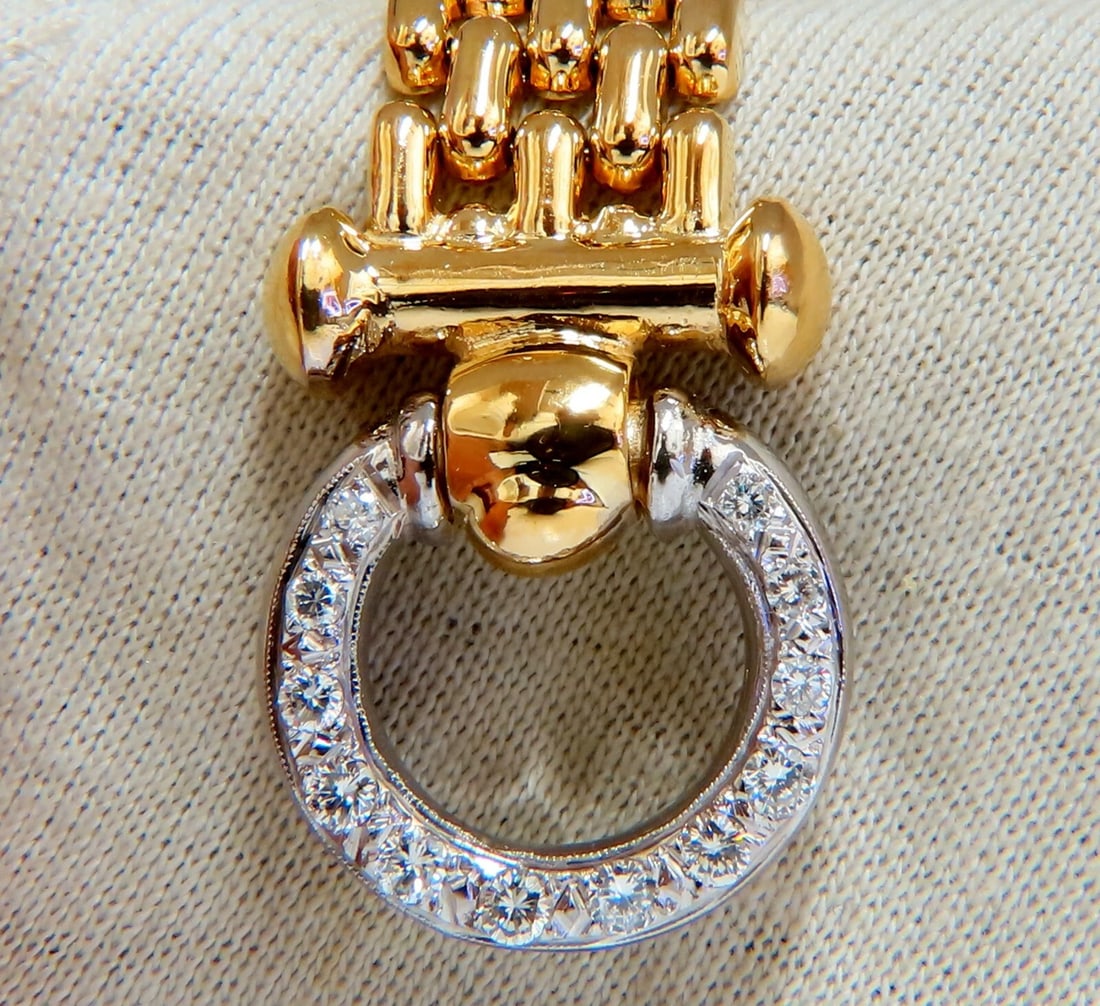 .70ct Natural Round Diamonds Circle Toggle deco Bracelet 14kt Panther** - 3