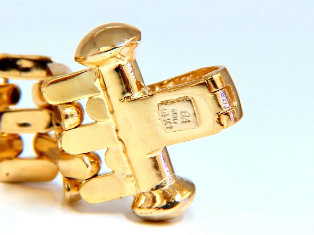 .70ct Natural Round Diamonds Circle Toggle deco Bracelet 14kt Panther** - 4