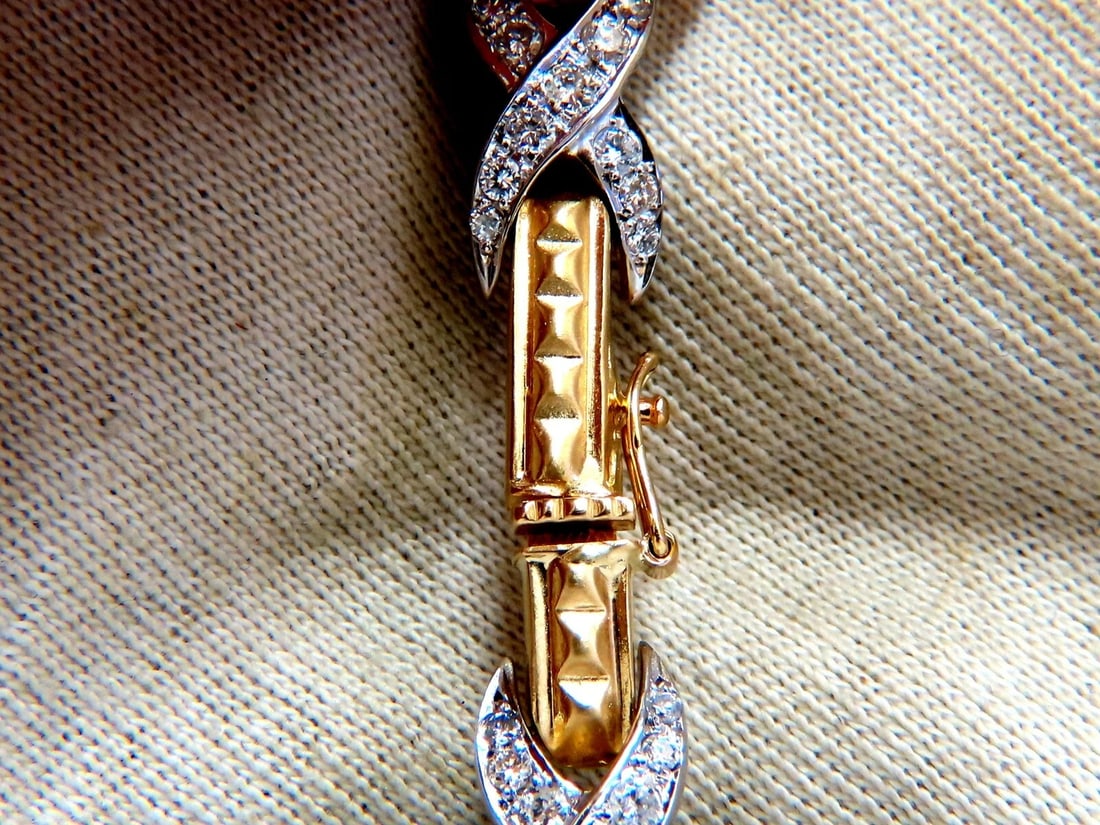 1.54ct natural round diamonds x bracelet 14 karat gold two-tone 7.5** - 6