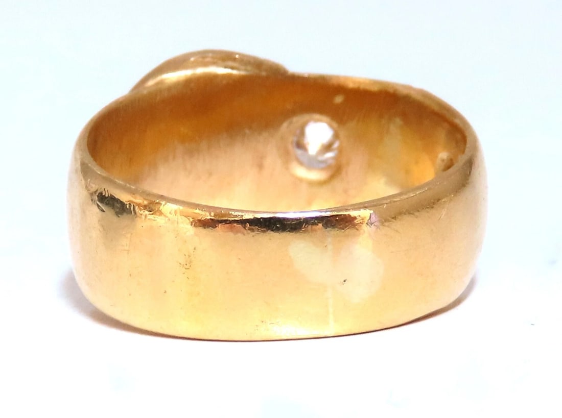 .40ct Natural Round Diamond Crescent Ring 18kt England - 4