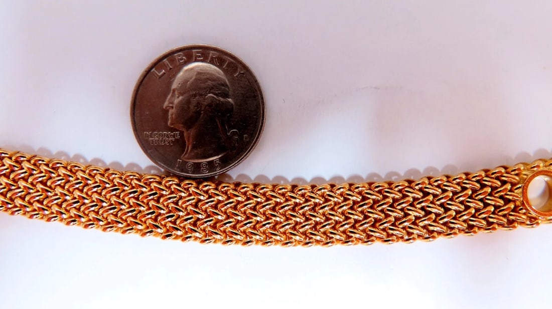 Ribbon Wrap Heavy Tight Cable Linked Ruby Diamond Necklace 14k 105 Gram ** - 9