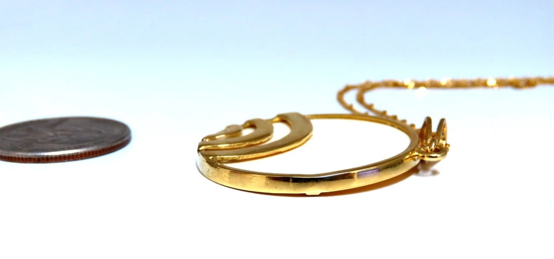 Rainbow Ray Beige Quartz Necklace 18kt 33mm** - 9