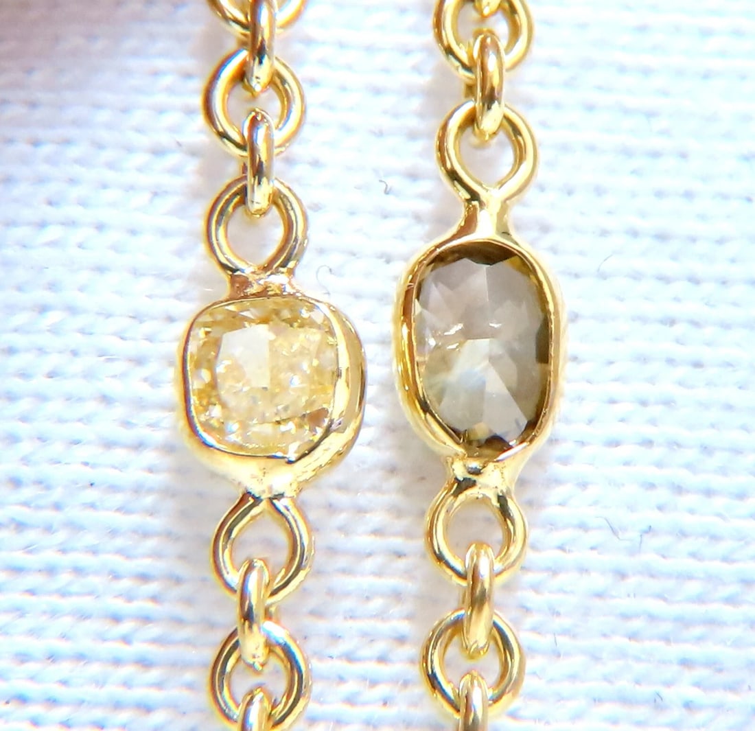 9.50ct Natural Fancy Color Diamonds Cross Yard Necklace 14kt Rosary** - 4