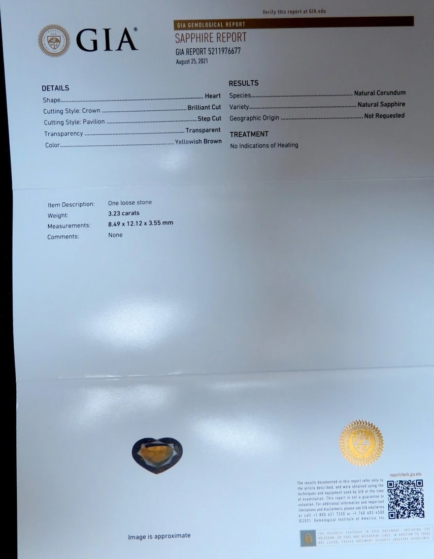 GIA certified 3.23ct Natural No Heat Heart Sapphire Diamonds Necklace 14kt** - 9