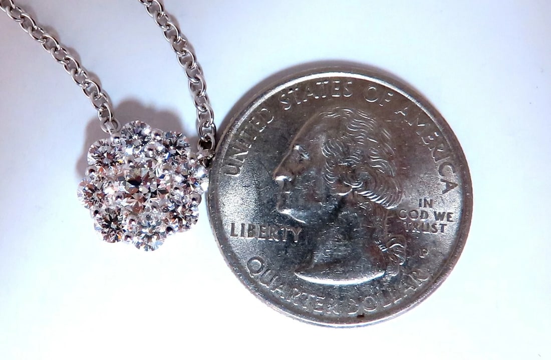 GIA Certified .48ct & 1.14ct Diamonds Cluster Necklace 14kt Snowflake** - 5