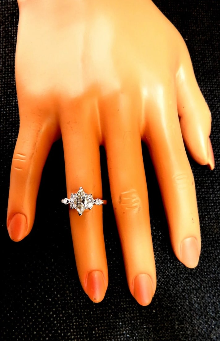 GIA Certified .72ct Natural Marquise Diamond 14kt** - 10