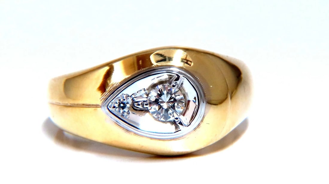 .20ct Natural Round Diamond Ring 14kt Unisex** (1 of 7)